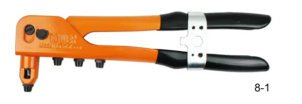 TOWER 8-1 hand riveter with orange body and black arms