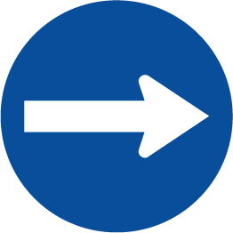 90 Cm Round Signs 001  turn right