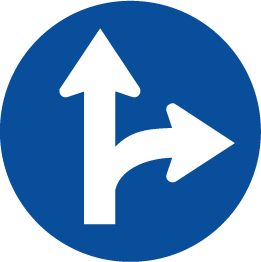 90 Cm Round Signs 004  ahead turn right