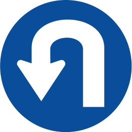 90 Cm Round Signs 006 turn left