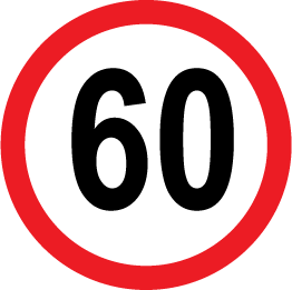90 Cm Round Signs 028 60 speed