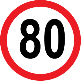 90 Cm Round Signs 030 - 80 speed