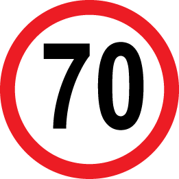 90 Cm Round Signs 029 70 speed