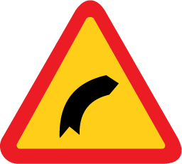 60 Cm Round Signs 081 bend to left