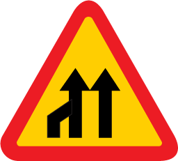 60 Cm Round Signs 080  road narrow